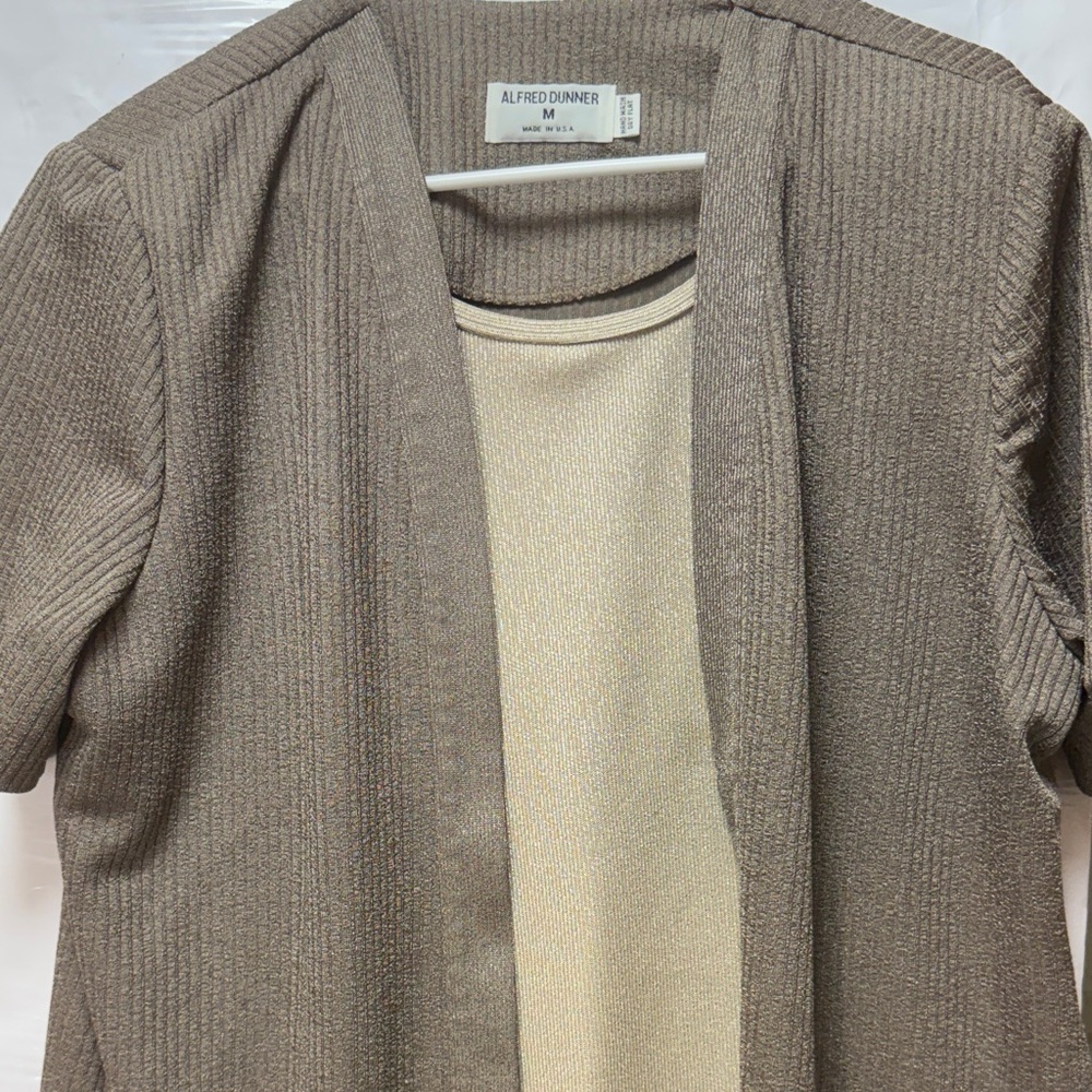 Alfred Dunner Women's Taupe Cardigan
